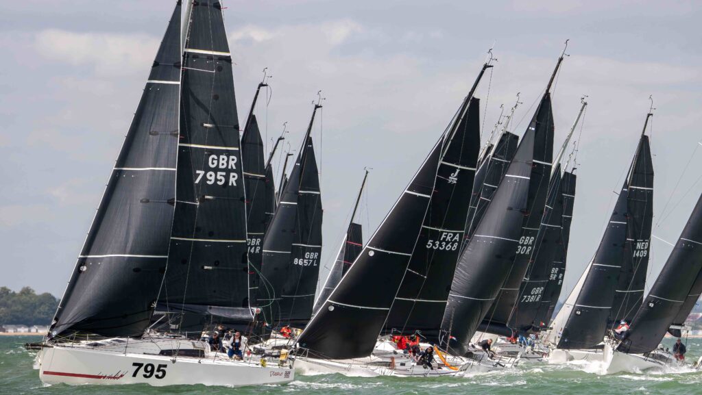 black sailed yachts racing
