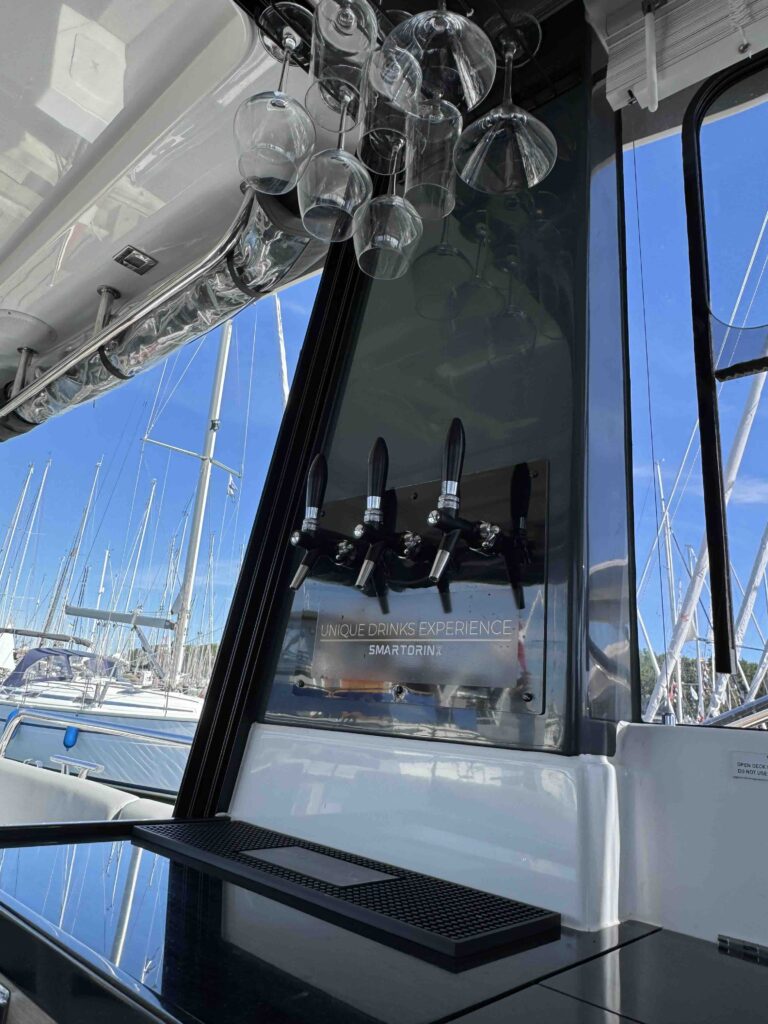 drinks optics on a boat saloon