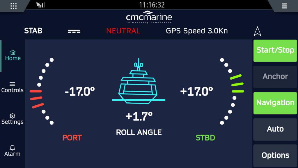 Screen of a boat's multifunction display