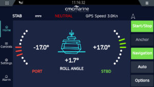 Screen of a boat's multifunction display