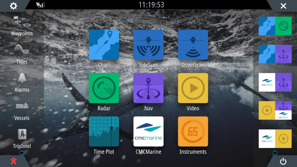 Navico and CMC Marine mutlifunction display screen