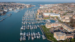 aerial view of East Cowes Marina which is now in Premier Marinas network
