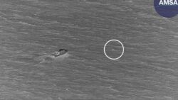 The Appelbee family was rescued after spending more than eight hours at sea. Credit AMSA