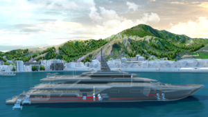 Concept illustration of a superyacht powered by Azipod propulsion