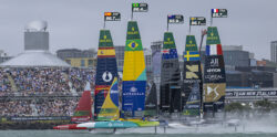 SailGP race foiling boats