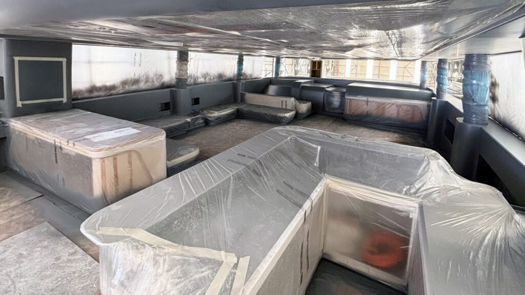 Work on the fly deck is underway