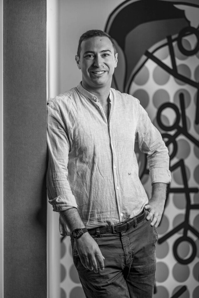 black and white image of Marcello Conti Head of PR Sculati and Partners