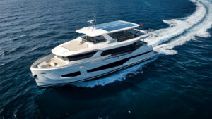 Renderings of Numarine 27XP white motor yacht