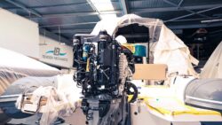 boat's outboard engine close up