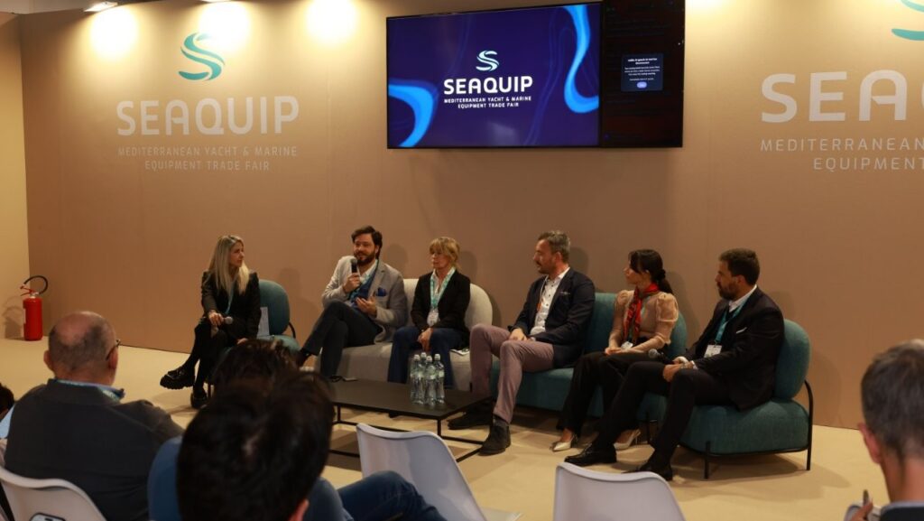 business conference panel - people on stage 