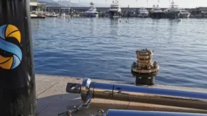 metal pole by pontoon