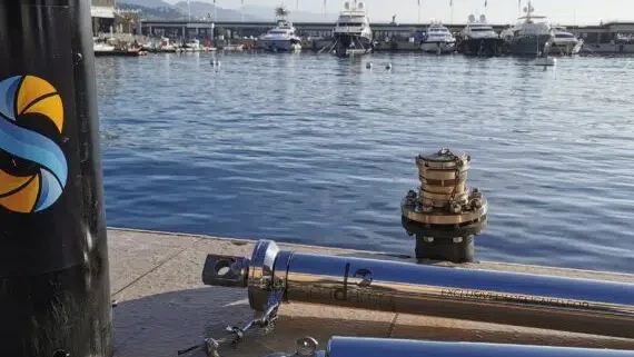 metal pole by pontoon