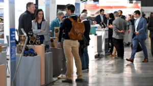 Visitors attend Seaquip in Italy