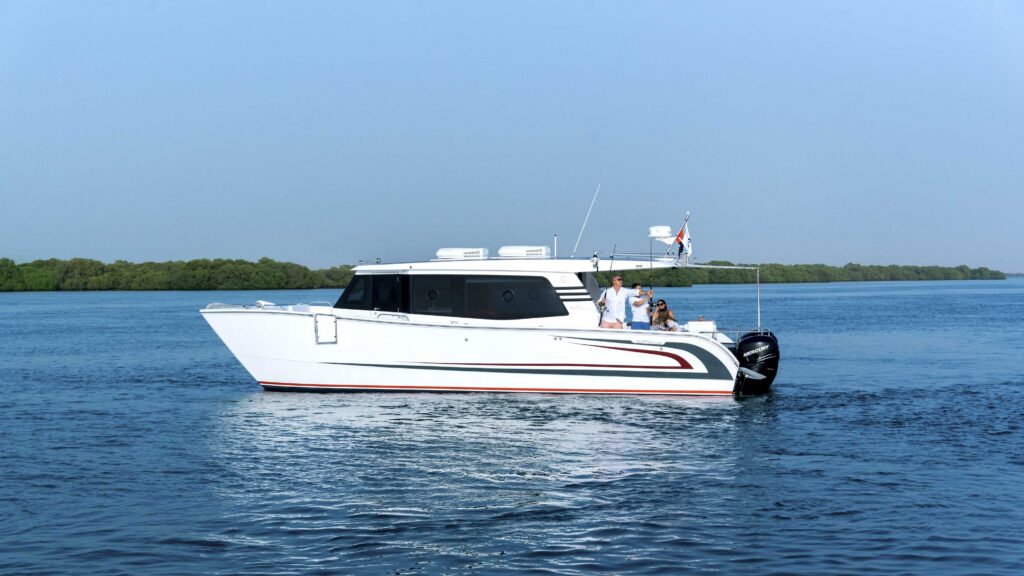 Silvercat boat on the water