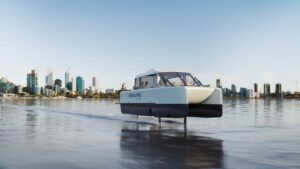 rendering of an Electric Hydrofoiling Passenger Vessel