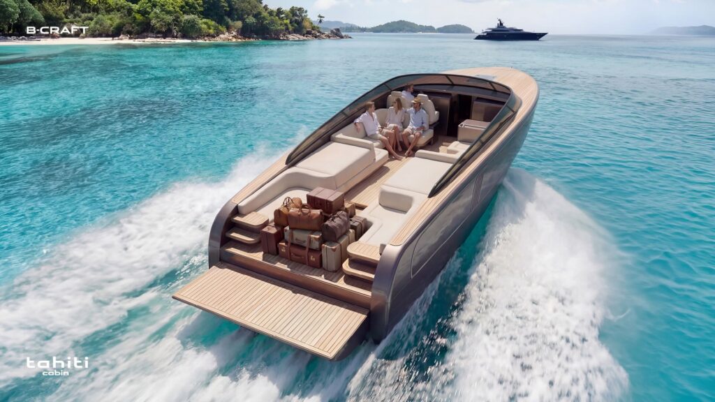 LUXURY MODERN OPEN Day boat with wake