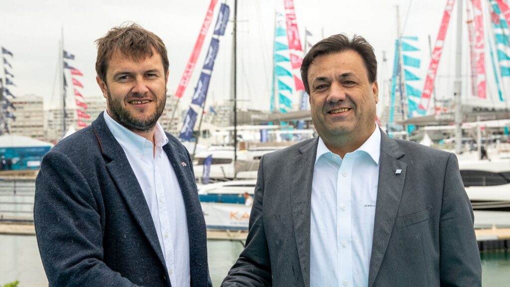 Bruno Thivoyon, chair of Groupe Beneteau, and Mathieu Fountaine, deputy chief executive of Fountaine Pajot