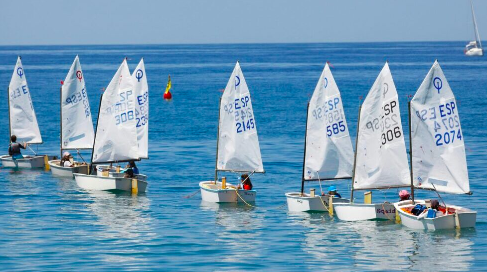 Dinghies with white sails