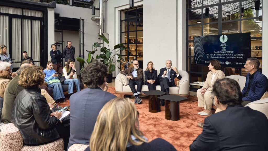 Group of people at a forum talking
