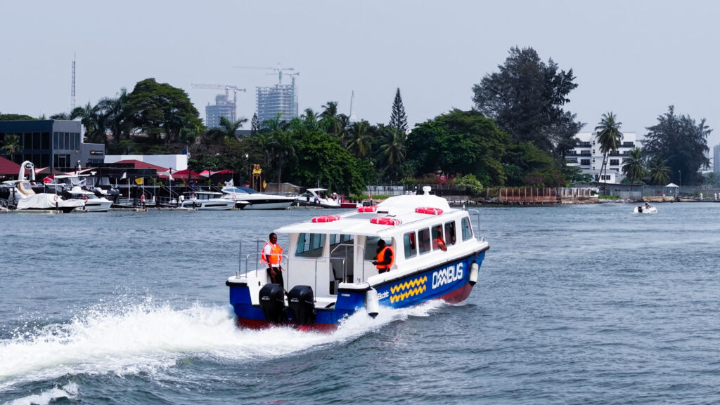 The Omibus EV 2.0 electric ferry operates during pilot trials in Lagos