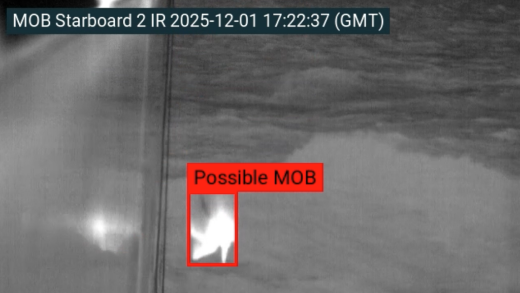 Infra-red man overboard detection at night