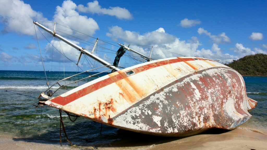 abandoned boat