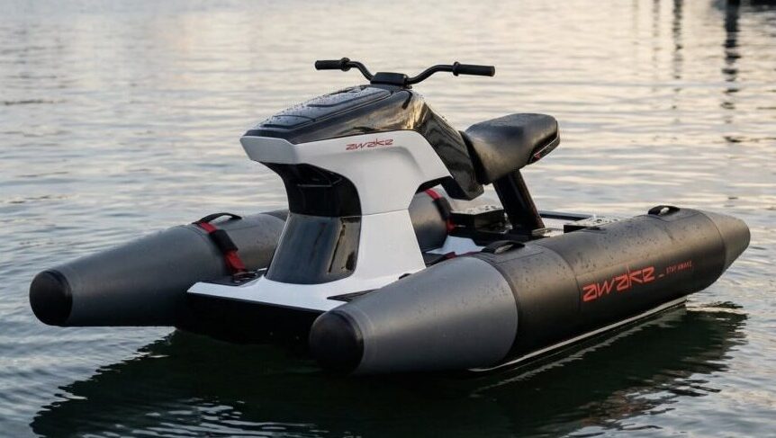 electric jetski in black and grey
