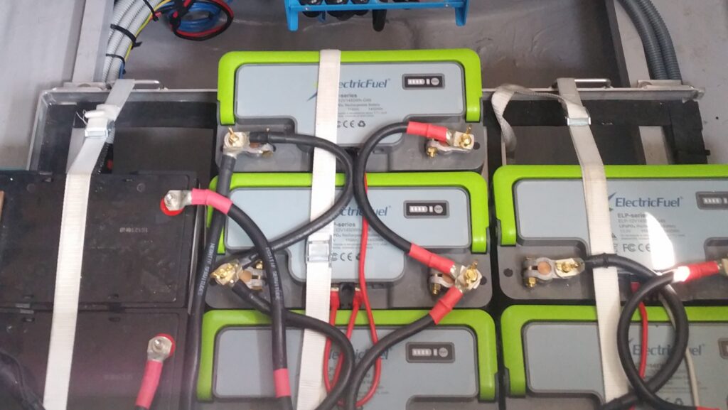 A bank of batteries