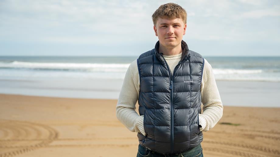 Euan Gray at Longsands Beach. Photo courtesy of RNLI/James Moffatt