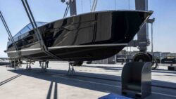 Ferretti Group Itama 70 in cradle prior to launching