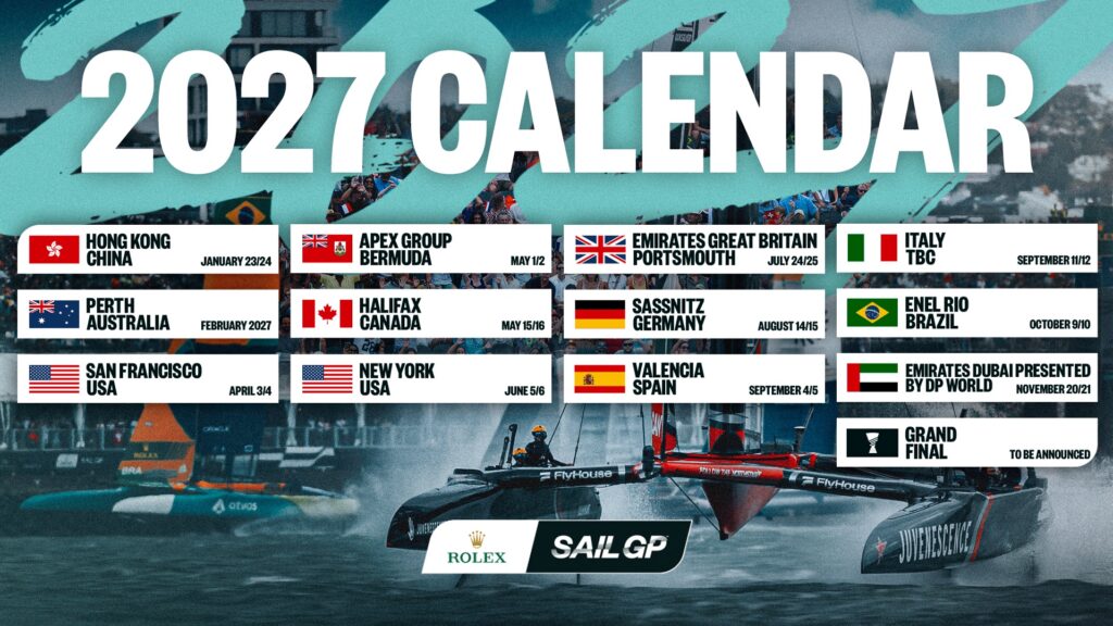 SailGP 2027 Season Calendar graphic