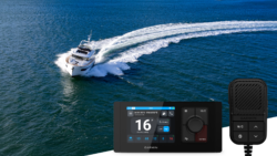 Garmin Signal VHF 400 artwork with boat in background