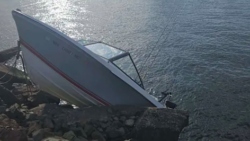 boat crashed onto rocks after being driven by allegedly drunk 21 year old and nearly just missing two ferries