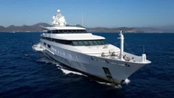 large white superyacht