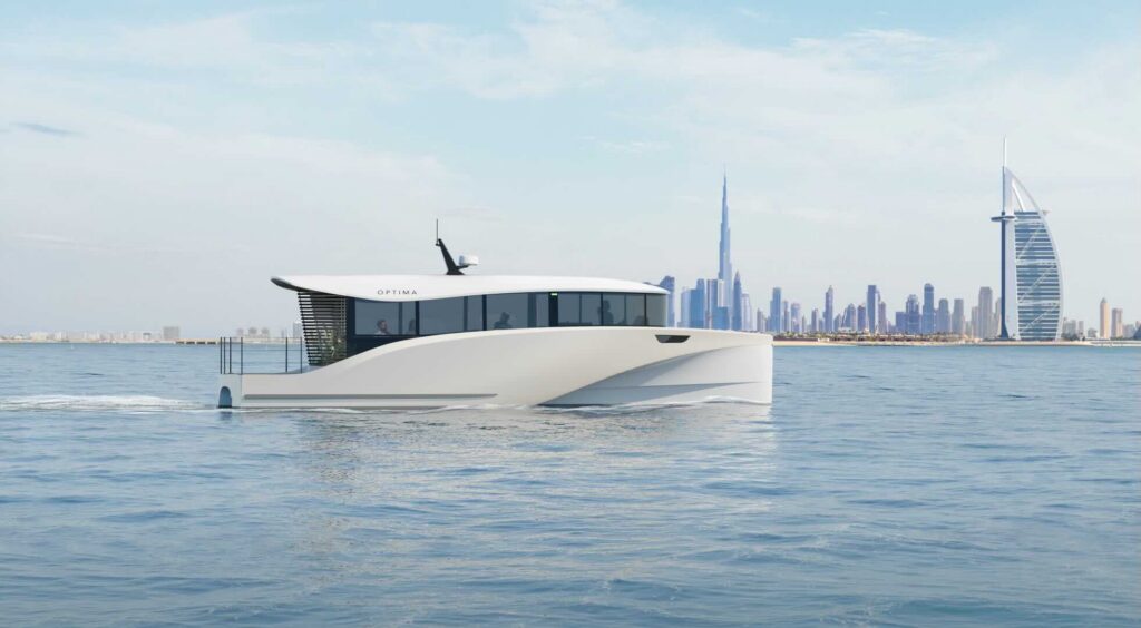 Modern white electric small ferry