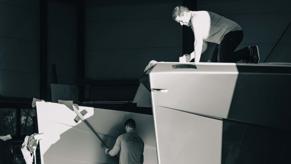 Male workers on SAY Carbon Yachts