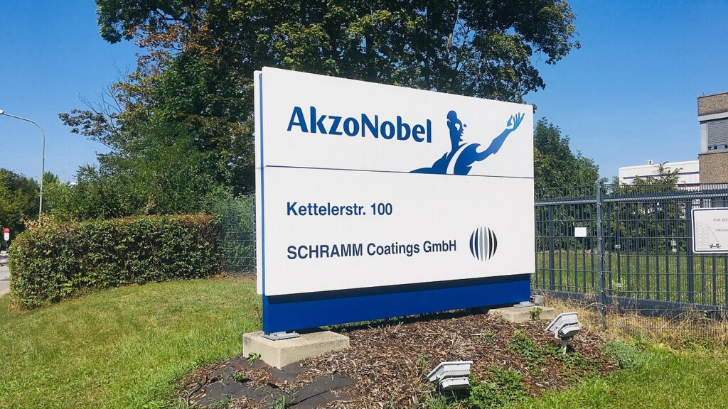 Sign outside AkzoNobel office. Image cr Offenbacherjung via Wikimedia