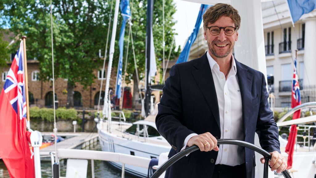 Stefan Zimmermann Zschocke, Oyster Yachts CEO onboard boat