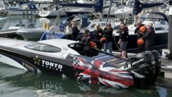 UKOPRA boats in marina with union flag on hull