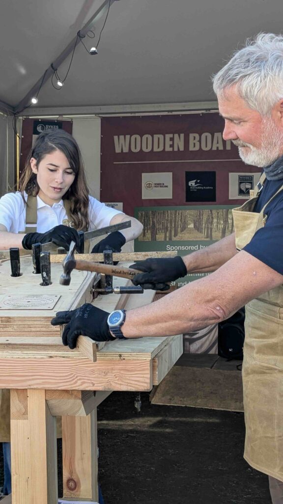demonstration of use of lathe