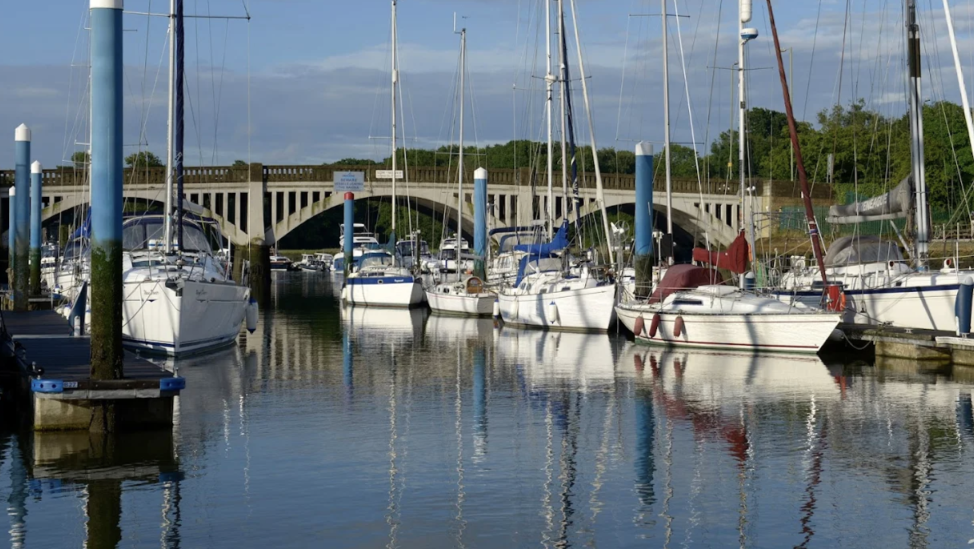 boats berthed on River Hamble