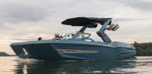 Mastercraft sportsboat at anchor
