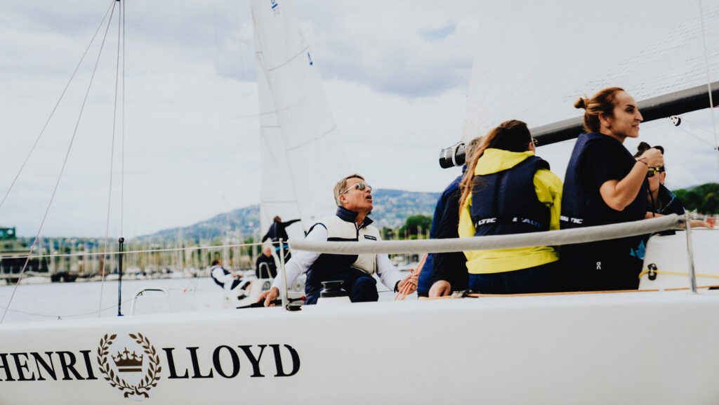 People in a sailing boat