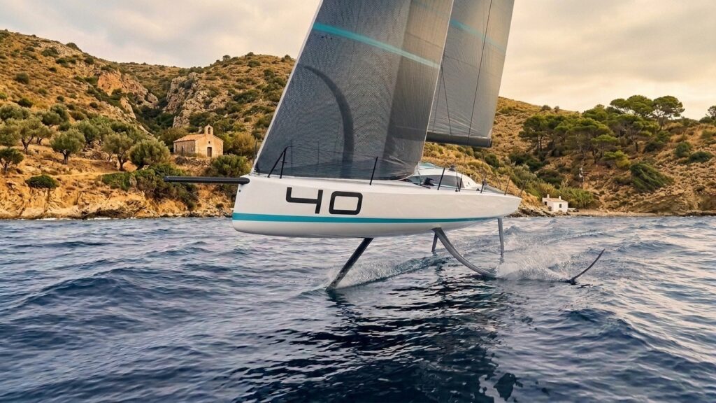 yacht design up on foils to showcase what 400F will look like