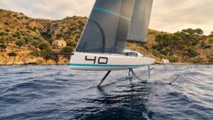 yacht design up on foils to showcase what 400F will look like