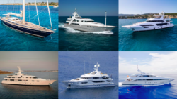 Six yachts in a montage