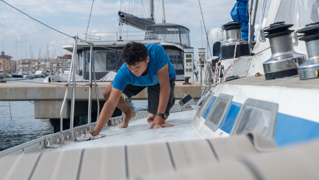 Flexiteek installation onboard yacht