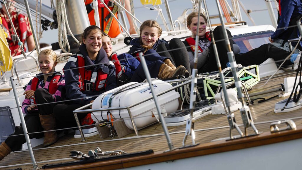 Young sailors onboard yacht