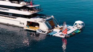 stern of superyacht fitted out by SYTT