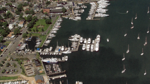 Aerial view Sag Harbor Yacht Yard